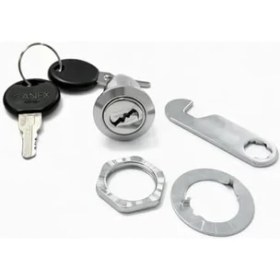 Resim Canex Mandallı Çekmece Kilidi, Nikel Kaplama, Yüksek Kalite, Dolap Kilidi, Metal Güvenlik Kilidi, Ofis, Ev, Mobilya Için Uygun, 2 Adet Anahtar Dahil, Dayanıklı Çinko Malzeme, 16 mm 
