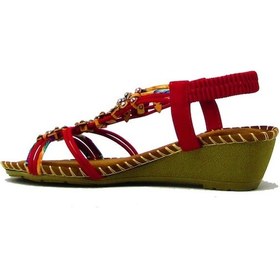 Resim Guja Blg151-5 Kırmızı Kadın Taşlı Dolgu Topuk Sandalet Kırmızı 