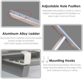 Resim Kancalı Ranza Merdiveni 65 inç Ranza Merdiveni, Campean Karavan İstasyonu Vagonu için Yükseltilmiş Basamak Merdiveni, Kolay Biniş için Dayanıklı Zemin Standı (1,65 m) 