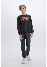 Resim DeFacto Erkek Çocuk Stranger Things Bisiklet Yaka Kalın Sweatshirt D4791A824WNAR208 