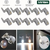 Resim 5/8/10 Adet Dolap Menteşesi LED Gece Işıkları - Sıcak Beyaz ve Parlak Sarı LED'li Hareket Sensörlü Pille Çalışan Işık, Mutfak, Gardırop, Yatak Odası, Oturma Odası için Kolay Kurulum (Gri Plastik, Pillar Dahil Değildir), Gardırop Aydınlatması, Şık Aydınlatma, Pil ile Çalışan Işıklar 