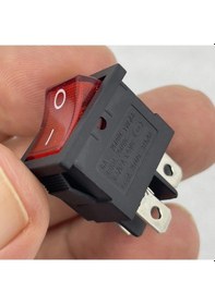 Resim Ic-119 Mini Işıklı Anahtar 4p Siyah + Kırmızı Işık 