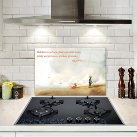 Resim Decorita Cam Ocak Arkası Koruyucu | Küçük Prens - Kalp Gözü | 40cm X 60cm 