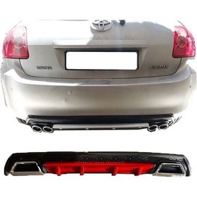 Resim Toyota Auris Kırmızı Difüzör Çiftli Kare Egzoz Görünümlü D Tip Difizör 