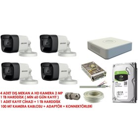 Resim Hikvision Hıkvısıon 4lü Kamera Seti 