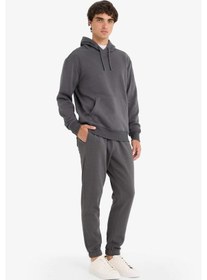 Resim Defacto Regular Fit Beli Bağcıklı Cepli Paçası Lastikli Şardonlu Basic Düz Jogger Eşofman Altı E6326ax25auar104 Antrasit 
