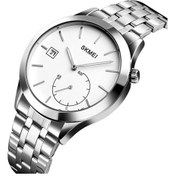 Resim Fastbuy Skmeı 1581 Yaratıcı Moda Erkek İzle, Basit Rahat Açık Hava Sporları, Su Geçirmez İki Pimli Kuvars Saat, Gümüş Çelik K Çok Renkli 