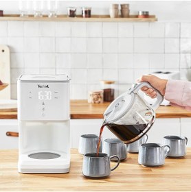 Resim TEFAL Cm693110 Dijital Ekranlı Filtre Kahve Makinesi Beyaz Yeni 