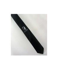 Resim Gaffy Atatürk ve Imza Baskılı Slim Fit Saten Siyah Kravat - Ak-09 Siyah 