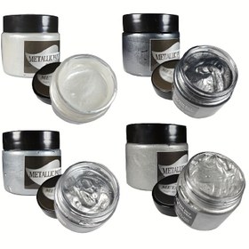 Resim Metalik Akrilik Boyalar 40g - Sanatçılar ve Başlangıç İçin Şişe İçi Vinil Macunu, Güçlü Kapak, Su Bazlı Kaya, Deri, Ahşap, Kumaş, Taş Boyası 