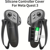 Resim Oculus Quest 3 VR Kontrol Cihazları için [Keskin Tasarım] Premium Silikon Koruyucu Kılıf - Dayanıklı, Çizilmeye Karşı Dirençli Kapak, Pil Değiştirme Erişimi & Mafsal Kayışı, İdeal Oyuncu Hediyesi (Kontrol Cihazları & Piller Dahil Değildir) 