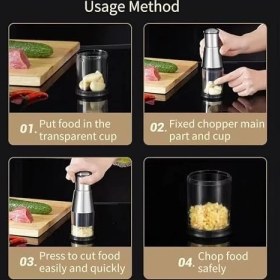 Resim Pres Kesici, Paslanmaz Çelik 304 Sarımsak Ezici, Çok Amaçlı Manuel Sarımsak Presi, Sarımsak Doğrama, Biber ve Soğan Dilimleme Için Pratik Mutfak Aleti 