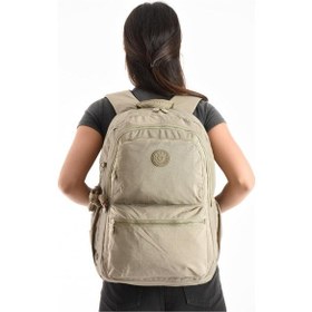 Resim Baginn Unisex Kadın Sırt Çantası Gümlük Kullanıma Uygun Büyük Boy Seyahat Çantası 43 30 Cm Okul Çantası Bej 