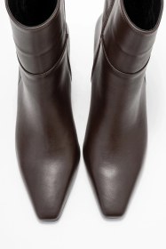 Resim Luvi Shoes Elıas Kahverengi Cilt Hakiki Deri Kadın Blok Topuklu Bot Kahverengi Deri 