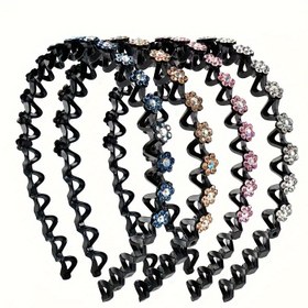 Resim 4 Adet Rhinestone Çiçek Saç Tokası, Vintage Stil, Plastik, Giyinme ve Kozmetik Şekillendirme İçin Saç Aksesuarları 