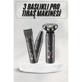 Resim Yüksek Performanslı 3 Başlıklı Profesyonel Şarjlı Islak ve Kuru Kullanıma Uygun 