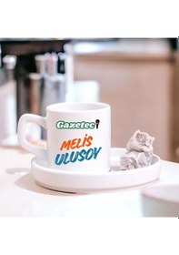 Resim Çılgıntrend Gazetecilere Özel Tasarımlı Türk Kahve Fincanı Basın & Medya Temalı Hediyelik Tekli Fincan Beyaz 
