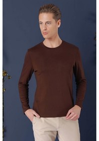 Resim Ts 870 Slim Fit Kahve Spor T-shirt Kahverengi 