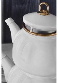 Resim Neva N3168 Lilyum Havana Emaye Demlik Seti Beyaz 