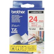 Resim Brother Tz-252 (24mm) Kırmızı Lamine Etiket 