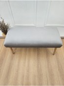 Resim Açık Gri Dikdörtgen Puf, Kapı Önü Pufu, Ayak Ucu Pufu, Dekoratif 