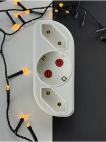 Resim Enes Elektronik Üçlü Topraklı Golyat Priz Üçlü Priz İnce Tip Fiş Uyumlu 