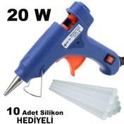 Resim HAS-TEC Sıcak Silikon Tabancası 20w Koruma Anahtarlı Ve 10 Adet Mum Silikon 