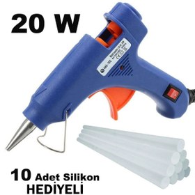 Resim HAS-TEC Sıcak Silikon Tabancası 20w Koruma Anahtarlı Ve 10 Adet Mum Silikon 