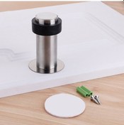 Resim Sones Kauçuk Çarpışma Önleyici Kapı Dişli Delme Paslanmaz Çelik Yuvarlak Kapı Dayanıklı Ev Zemin Şeklinde Silindirik Kapı Dokunmatik, Şartname: 80mm Delmesiz 