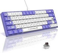 Resim Coverzone AJAZZ AK680 65% Kablolu Hotswap Mekanik Oyun Klavyesi,68 Tuşlu Taşınabilir Anti-Ghosting Klavye,Gökkuşağı Arkadan Aydınlatmalı Programlanabilir,EVA Sandviç,Ergonomik Mor Beyaz/Brown Switch 