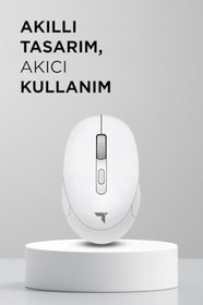 Resim Torima TM-17 Beyaz Çift Modlu Sessiz Kablosuz Mouse Fare 