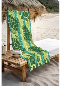 Resim Dijital Baskı Plaj Deniz Havlusu Kaplumbağa Desenli Peştamal Hvl0114 Renkli 