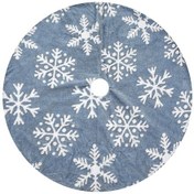 Resim 122 Cm Noel Ağacı Eteği, Noel Ağacı Standı Kılıfı, Noel Ağacı Süslemesi, Neşeli Noel Ağacı Eteği Noel Ağacı Paspası, Mavi Jakarlı Ağaç S 