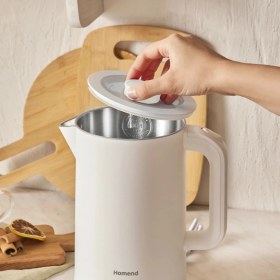 Resim Paslanmaz Çelik 2200W El Yakmaz Çift Kaplamalı ve Ses Yalıtımlı Beyaz Isıtıcı 
