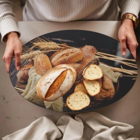 Resim Cozy Co: Temperli Cam Elips Kesme ve Sunum Tablası, Kesme Tahtası, Kesme Tablası, Sunumluk, CKT001 
