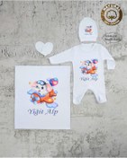 Resim yzc home size dair... Bt E30 Isimli Erkek Bebek Battaniye Tulum Şapka Eldiven Set 
