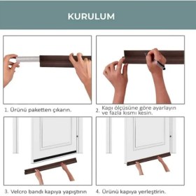 Resim Mc.Pierobaby Kapı Altı Rüzgar Önleyici Isı Yalıtım Süngeri Eşik Altlığı Stoper Rüzgarlık Toz Soğuk 1ADET Gri 