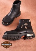 Resim Bambi Black Hakiki Deri Kadin Bot & Bootie M0777132003 Harley Davidson