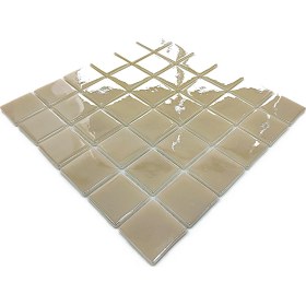 Resim MozaiKristaL Mutfak Tezgah Arası, Banyo, Sauna, Spa, ve Yaşam Alanlarının Tüm Yüzeyleri Için. Bej 31.5X31.5 Cm. Fileli Cam Mozaik. ( 10 File Karo = 1 M2 Fiyatıdır ) 