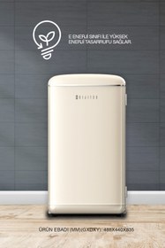 Resim Dijitsu DB120 E 93 lt Statik Bej Retro Buzdolabı Tek Kapılı ve Sessiz Çalışma Özelliği 
