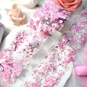 Resim 2m Yüksek Kaliteli PET Sakura Dekoratif Bant - Pembe Kiraz Çiçeği Tasarımı, 5.5cm Genişliğinde, Şeffaf Washi Stickerlar Scrapbooking, Planlayıcı, Günlük & DIY Kart Yapımı için, Scrapbook Stickerlar 