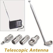 Resim 7 Bölmeli 75cm Teleskopik AM/FM Anten - Ayarlanabilir 180° Dönebilir Paslanmaz Çelik Anten, BNC Erkek/Dişi & 3.5mm Fişli, TV/Radyo/Ev Sineması/GSM Alarm Sistemleri için Taşınabilir Yedek Parça, Ev Sinema Aksesuarı, Esnek Tasarım, Sağlam Yapı, Ev Sinema Kurulumu 