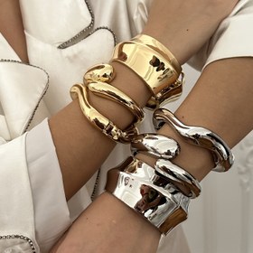 Resim 3 Parça Düzensiz Bükümlü Bayan Kolye Seti, Altın Metal Rüzgar Yaylı Vintage Şık Hip Hop Tarzı Parti Hediyesi. Kpop Stili Takılar, Boncuklu Bilezikler,Bilezik,Kadınlar için küpeler,Kadınlar İçin Siyah Bileklikler,Kadınlar için yığma bilezikler,Ayarlanabilir Bileklik,Kadınlar için boncuklu bileklikler,Kadınlar için zincir bilezikler 