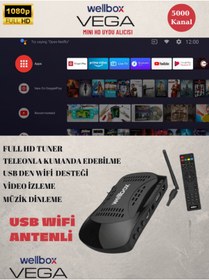 Resim wellbox Wifi Anten Dahil Çanaklı Çanaksız 2024 Model Full Hd Uydu Alıcı Free Ip Tiktok Youtube Siyah 