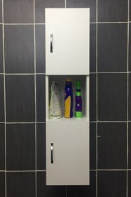 Resim IRMAK DÜNYASI 2 Kapaklı Bölmeli Banyo Asma Boy Dolabı 2 Kapılı Çok Amaçlı Duvara Monteli Dolap 