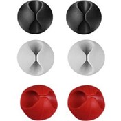 Resim Evimdeyokyok Yapışkanlı Kablo Sabitleyici Düzenleyici 6'lı Paket (2 Beyaz-2 Kırmızı-2 Siyah) 