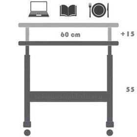 Resim Bambu Laptop Ve Tablet Sehpası Çalışma Masası - Atlantik Çam 60x40 Tekerlekli Atlantik Çam 