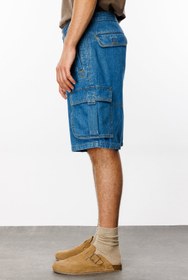 Resim DT10510 - BRONCO Cargo Fit Orta İndigo Utility Erkek Jean Şort - 28 