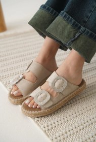 Resim Kocadal Kocadal Tyna Süet Bej Taşlı Kadın Terlik Muhtelif 