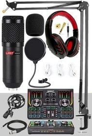 Resim Lastvoice BM800 Titanium Set Efektli Ses Kartı, Mikrofon Kulaklık, Stand (PC ve Telefon) 